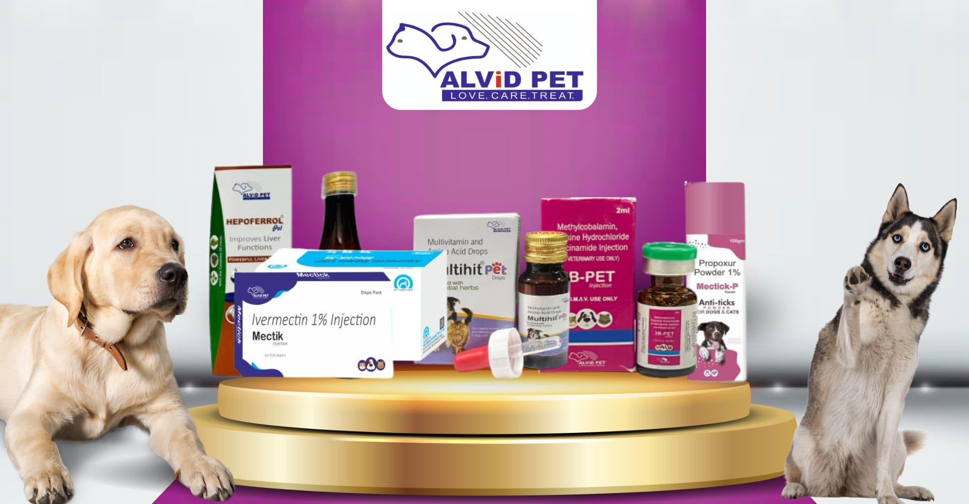 ALVD Pet Hepoferol 2ml Multivitamin and Amino Acid Drops for Dogs - Liver Function Support - Injection for Pets - Anti-Tick Powder for Dogs and Cats - Veterinary Use Only